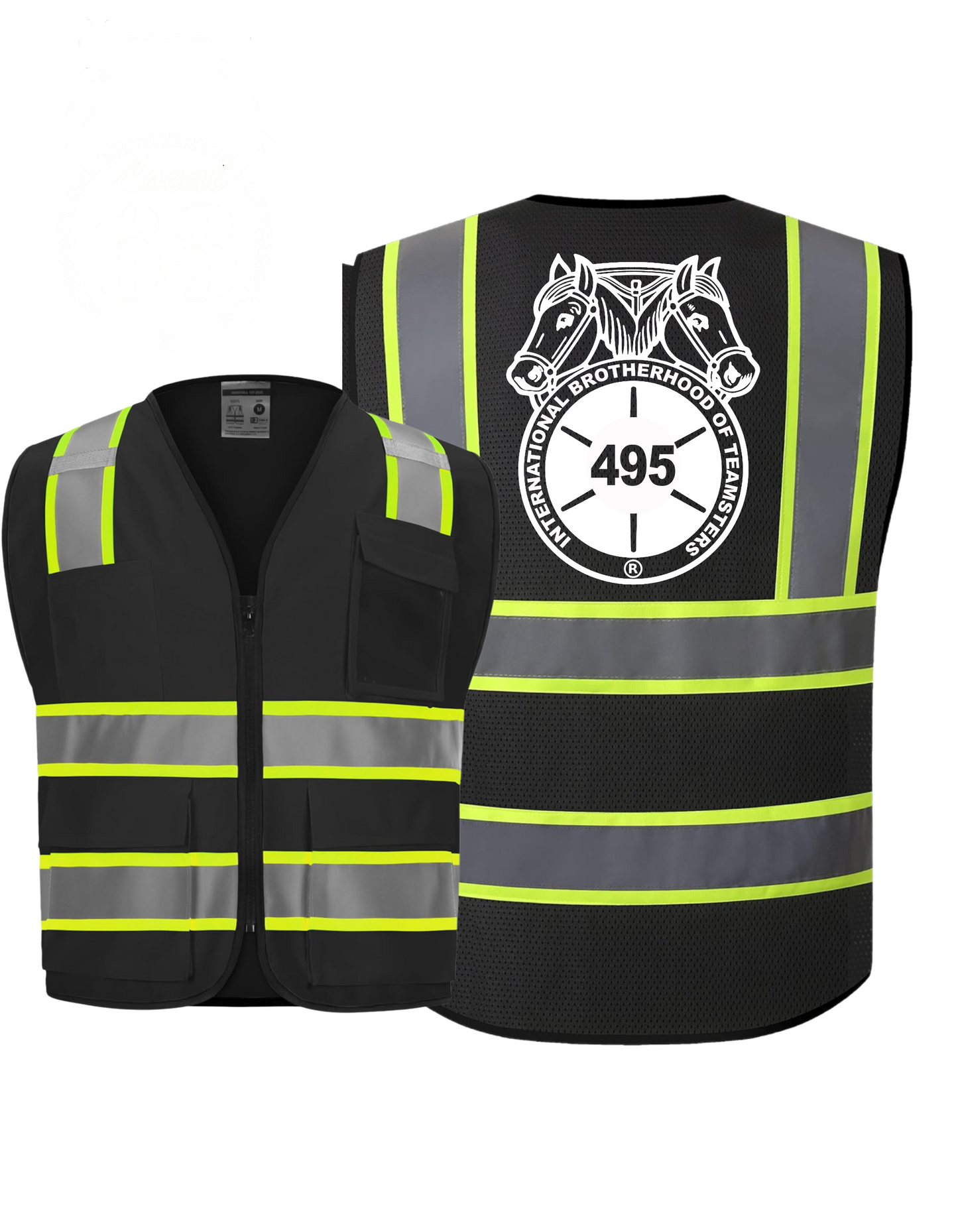 Teamsters 495 High-Visibility Safety Vest – Built for Strength & Solidarity (Copy)