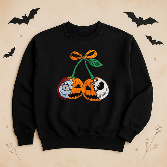 Embroidered Pumpkin Sweatshirt – Fall Disney Crewneck in Multiple Colors | Cozy Halloween Pullover