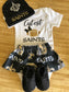 Adorable Saints Football Baby Outfit - Perfect for New Orleans Saints Fans - Great for a Football-Themed Baby Shower Gift