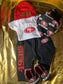 Cutest Fan Baby Girl Outfit – 49ers Game Day Onesie, Red & Gold Skirt, Cute Baby Bow Set, First Niner Game Outfit