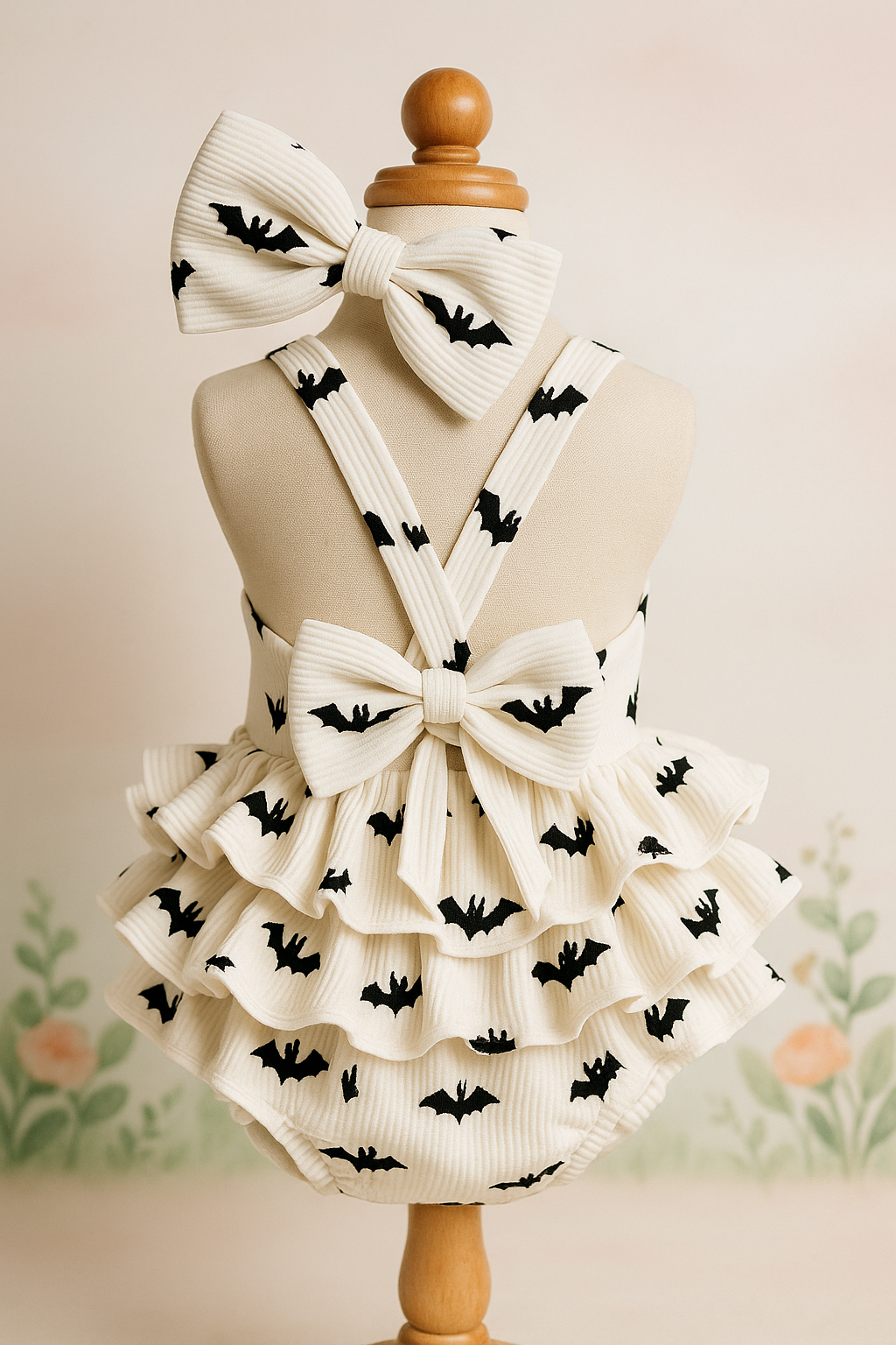 Bats Baby Romper for Spooky Season, Halloween Infant Outfit, Bat Print Jumpsuit, Cute Baby Halloween Costume