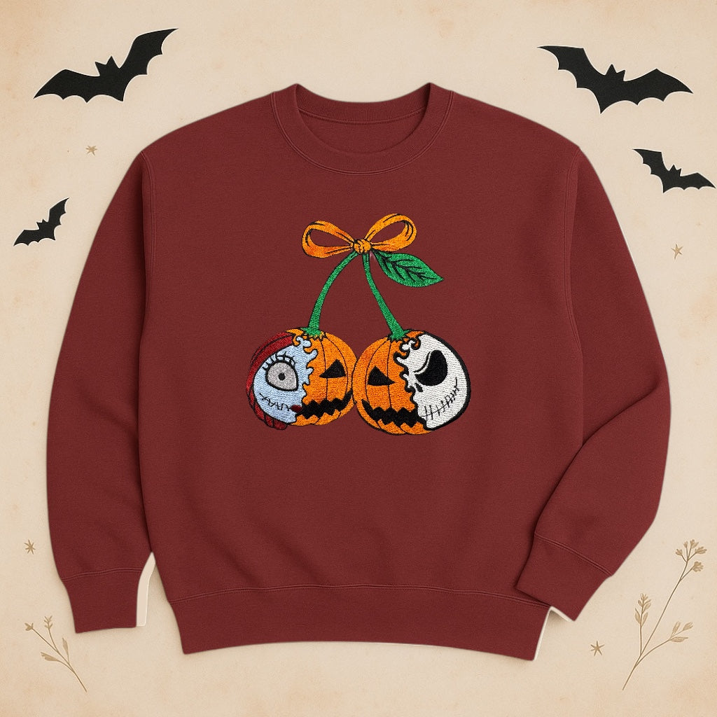 Embroidered Pumpkin Sweatshirt – Fall Disney Crewneck in Multiple Colors | Cozy Halloween Pullover