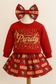Cutest Fan Baby Girl Outfit – 49ers Game Day Onesie, Red & Gold Skirt, Cute Baby Bow Set, First Niner Game Outfit
