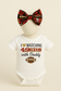 Cutest Fan Baby Girl Outfit – 49ers Game Day Onesie, Red & Gold Skirt, Cute Baby Bow Set, First Niner Game Outfit
