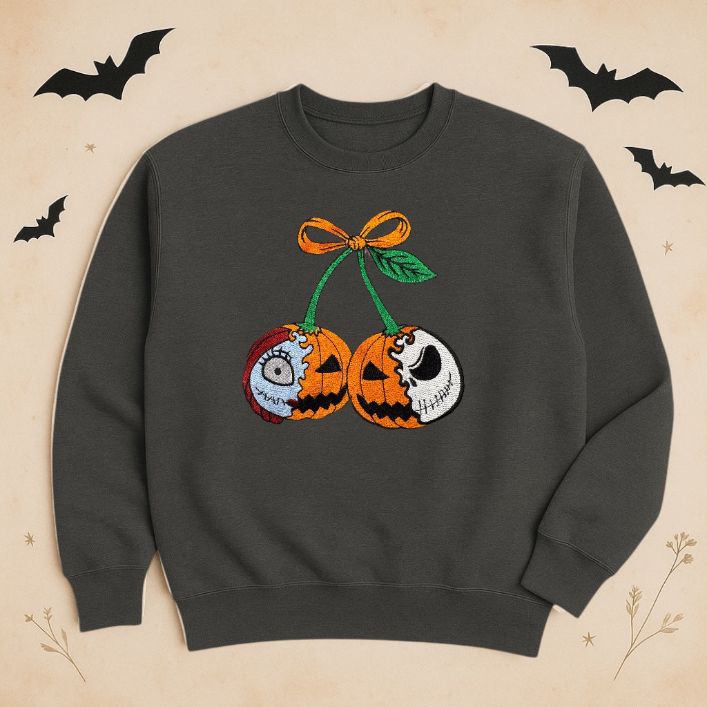 Embroidered Pumpkin Sweatshirt – Fall Disney Crewneck in Multiple Colors | Cozy Halloween Pullover