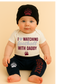 I ❤️ Watching Football With Daddy” Baby Girl Outfit – Montana Grizzlies Game Day Onesie, Maroon & Silver Skirt, Cute Baby Bow Set, First Griz Game Outfit